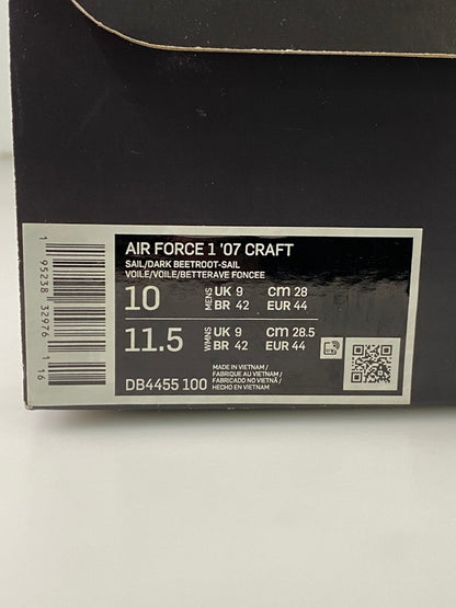 【LIFTる。景品】【中古未使用品】【メンズ】 NIKE ナイキ  AIR FORCE 1 '07 CRAFT DB4455-100 エアフォース 1 ロー 07 クラフト スニーカー シューズ 靴 160-240625-me-20-min サイズ：28.0cm カラー：SAIL/DARK BEETROOT-SAIL 万代Net店