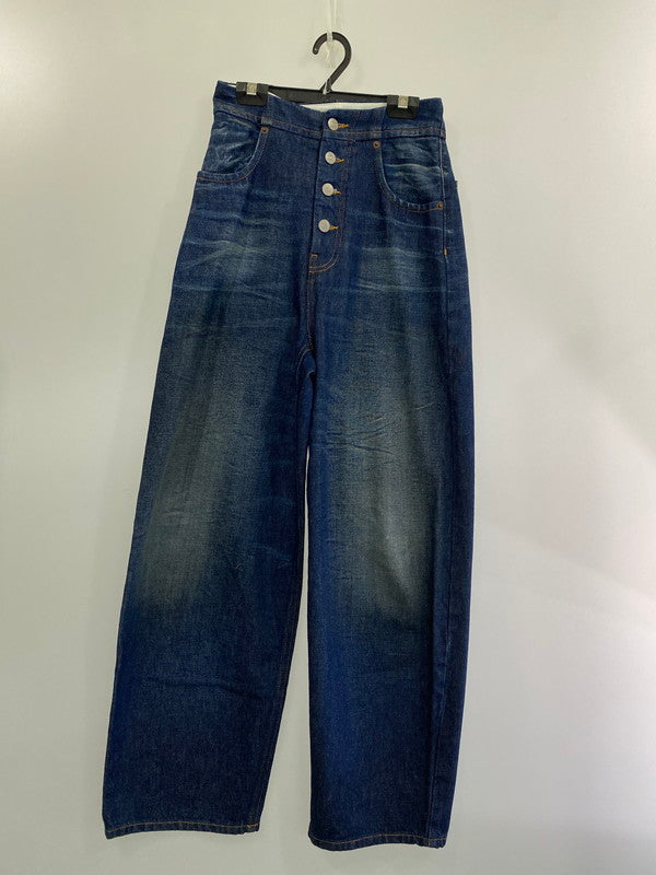 【中古品】【レディース】 MM6 エムエムシックス S32LA0163 HIGH WAIST WIDE DENIM PANT デニムパンツ ボトムス 168-240630-as-54-min サイズ：36 カラー：インディゴ 万代Net店