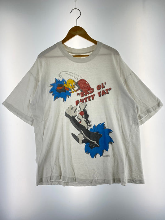 【中古品】【メンズ】  LOONEY TUNES BAD OL PUTTY TAT” TEE ルーニー テューンズ Tシャツ トップス 146-240701-jt-04-min サイズ：サイズ不明 カラー：ホワイト 万代Net店