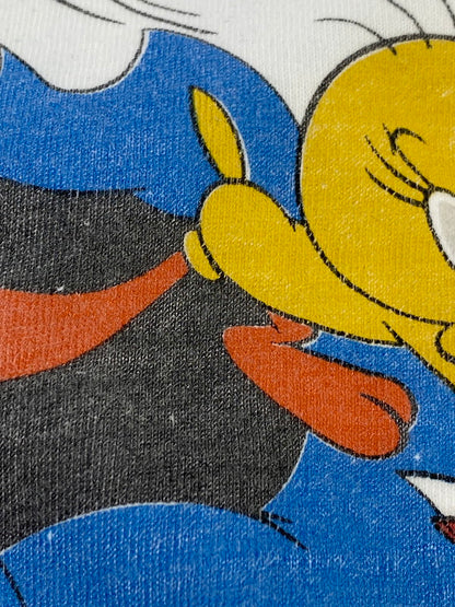 【中古品】【メンズ】  LOONEY TUNES BAD OL PUTTY TAT” TEE ルーニー テューンズ Tシャツ トップス 146-240701-jt-04-min サイズ：サイズ不明 カラー：ホワイト 万代Net店