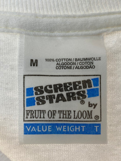 【中古品】【メンズ】 SCREEN STARS スクリーンスターズ BY FRUIT OF THE LOOM 90年後期 90SWWF-世界自然保護基金-LUPO APPENNINICO PRINTED T-SHIRT プリントTシャツ ティーシャツ 146-240630-as-6-min サイズ：M カラー：ホワイト 万代Net店