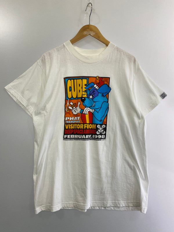 【中古品】【メンズ】  90S FRANK KOZIKART NISSAN CUBE PHAT TRANSPORT ART GRAPHIC TEE クルーネック 半袖 Tシャツ ティーシャツ 146-240630-as-7-min カラー：ホワイト 万代Net店