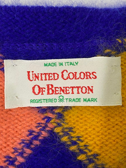 【中古品】【レディース】 UNITED COLORS OF BENETTON ユナイテッドカラーズオブベネトン 90's CARDIGAN モヘア混アーガイルニットカーディガン イタリア製 トップス 170-241121-yn-06-min サイズ：46 カラー：マルチカラー 万代Net店