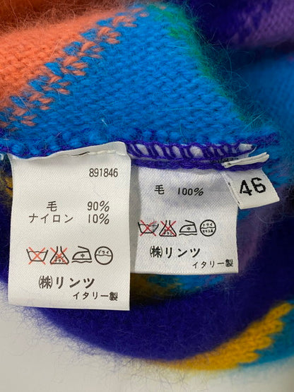 【中古品】【レディース】 UNITED COLORS OF BENETTON ユナイテッドカラーズオブベネトン 90's CARDIGAN モヘア混アーガイルニットカーディガン イタリア製 トップス 170-241121-yn-06-min サイズ：46 カラー：マルチカラー 万代Net店