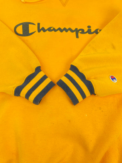 【ジャンク品】【メンズ】 Champion チャンピオン 80S後半-90前半 後期青タグ POV HOODIE ピーオーブイ フーディー メンズ パーカー トップス 146-260410-KS-11-min サイズ：L カラー：イエロー 万代Net店