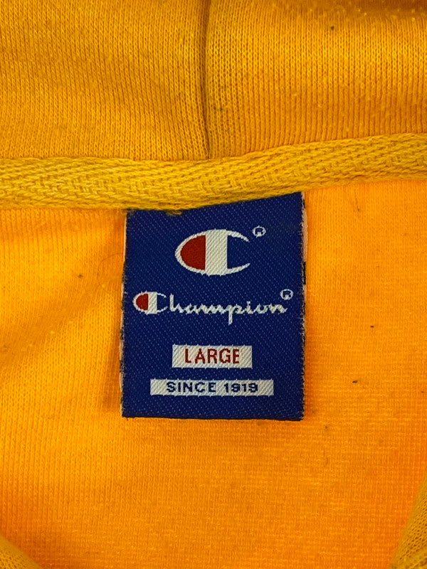 【ジャンク品】【メンズ】 Champion チャンピオン 80S後半-90前半 後期青タグ POV HOODIE ピーオーブイ フーディー メンズ パーカー トップス 146-260410-KS-11-min サイズ：L カラー：イエロー 万代Net店