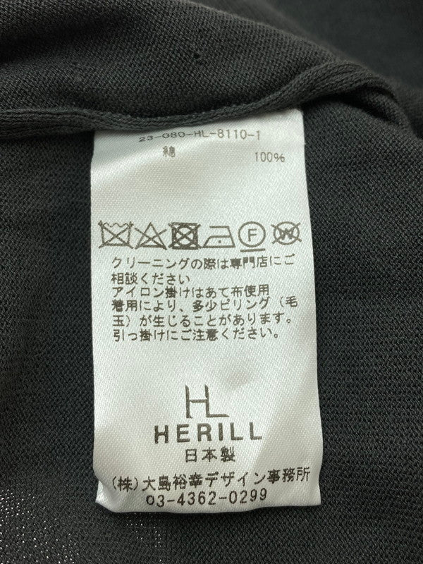 【中古品】【メンズ】  HERILL ヘリル SUVINCOTTON HIGHGAUGECREWNECK 23-080-HL-8110-1 スヴィンコットン ハイゲージ クルーネック トップス 140-240628-me-15-min サイズ：2 カラー：グレー 万代Net店