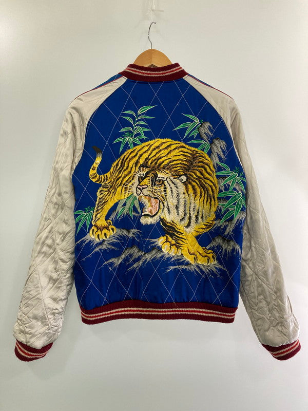 【中古品】【メンズ】  港商-KOSHO＆CO.- 2022 SPECIAL EDITION "JAPAN MAP×TIGER PRINT"SOUVENIR JACKET TT15198 スーベニアジャケット リバーシブル スタジャン アウター 145-240628-me-25-min サイズ：中 カラー：ブルー/グリーン 万代Net店