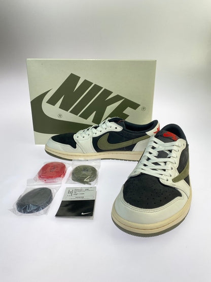 【中古美品】【メンズ】 NIKE ナイキ ×TRAVIS SCOTT DZ4137-106 WMNS AIR JORDAN 1 LOW OG SP"MEDIUM OLIVE" スニーカー シューズ 靴 160-240702-as-10-min サイズ：27.0cm カラー：ブラック/ホワイト/グリーン 万代Net店