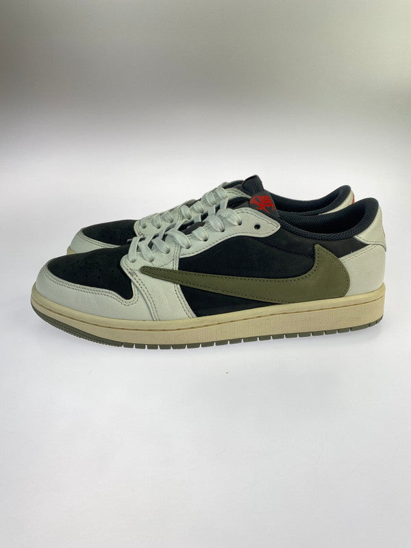 【中古美品】【メンズ】 NIKE ナイキ ×TRAVIS SCOTT DZ4137-106 WMNS AIR JORDAN 1 LOW OG SP"MEDIUM OLIVE" スニーカー シューズ 靴 160-240702-as-10-min サイズ：27.0cm カラー：ブラック/ホワイト/グリーン 万代Net店