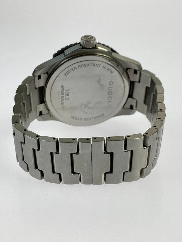 【中古品】【メンズ】 GUCCI グッチ 126.2 Gタイムレス スポーツクォーツ腕時計 ウォッチ 197-240711-me-19-min カラー：シルバー/ブラック 万代Net店