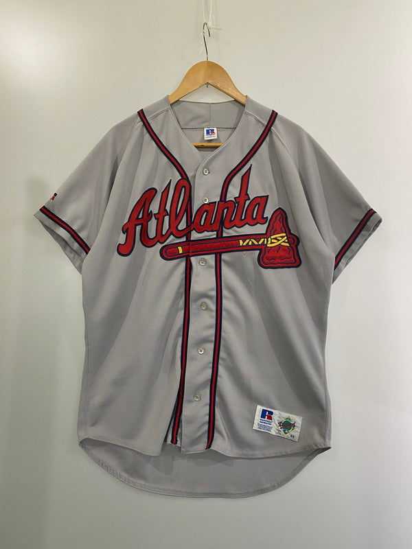 【中古品】【メンズ】  RUSSEL ATHLETIC TLANTA BRAVES GAME SHIRT ラッセル・アスレティック アトランタブレーブス ゲームシャツ トップス 146-240703-jt-17-min サイズ：44 カラー：グレー系 万代Net店