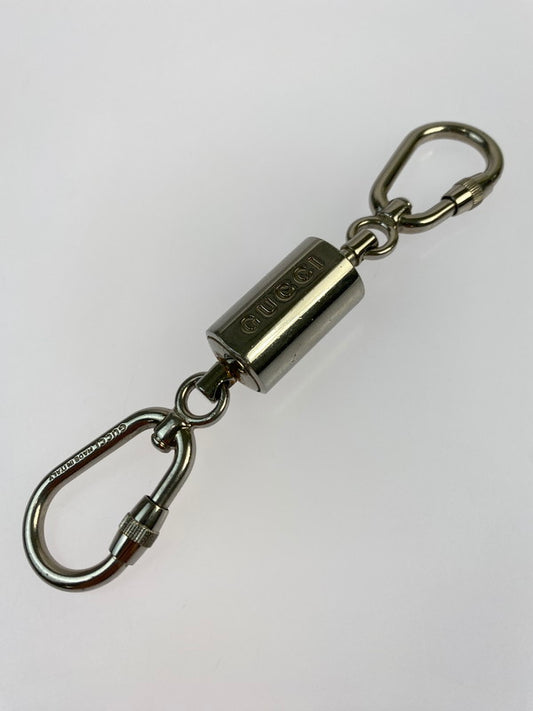 【中古品】【メンズ/レディース】 GUCCI グッチ KEY HOLDER ダブルフック カラビナ キーホルダー 182-240705-yn-08-min カラー：シルバー 万代Net店