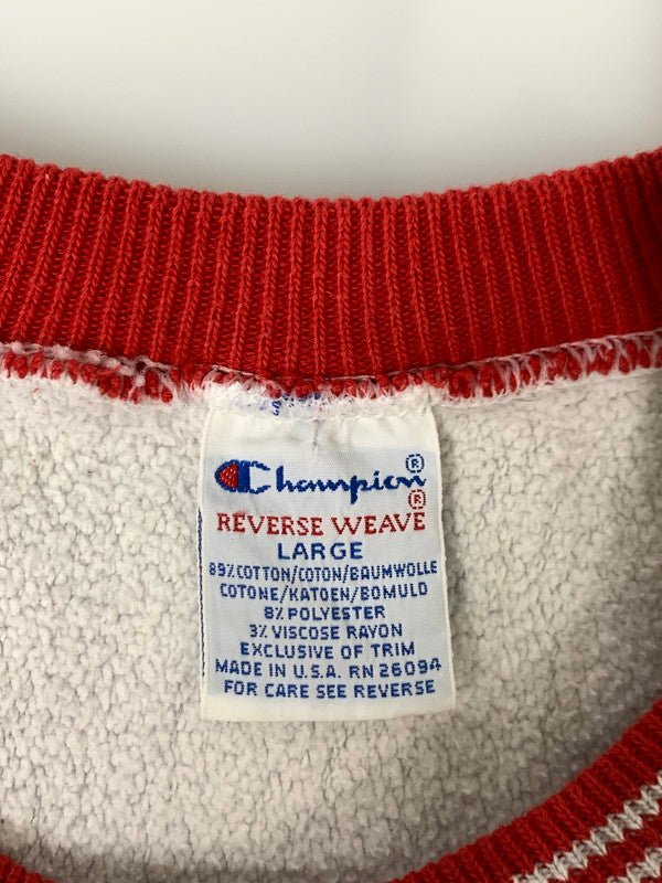 【中古品】【メンズ】 Champion チャンピオン REVERSE WEAVE RIB SWEATSHIRT リバースウィーブ スウェットシャツ 企業ロゴ トレーナー トップス 146-240703-yn-12-min サイズ：L カラー：グレー 万代Net店