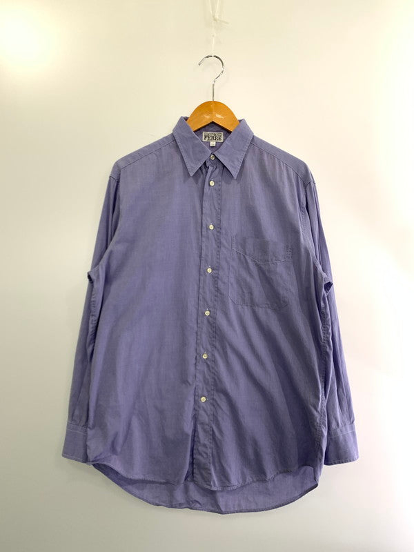 【中古品】【メンズ】 GIANFRANCO FERRE ジャンフランコ・フェレ イタリア製 90S REGULAR COLLAR SHIRT カラーシャツ トップス 146-240831-ks-34-min サイズ：38 カラー：パープル 万代Net店