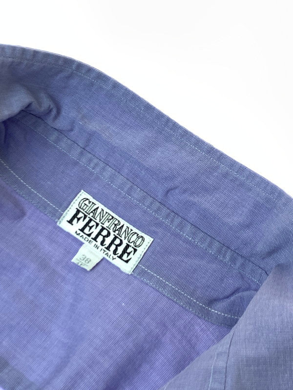 【中古品】【メンズ】 GIANFRANCO FERRE ジャンフランコ・フェレ イタリア製 90S REGULAR COLLAR SHIRT カラーシャツ トップス 146-240831-ks-34-min サイズ：38 カラー：パープル 万代Net店