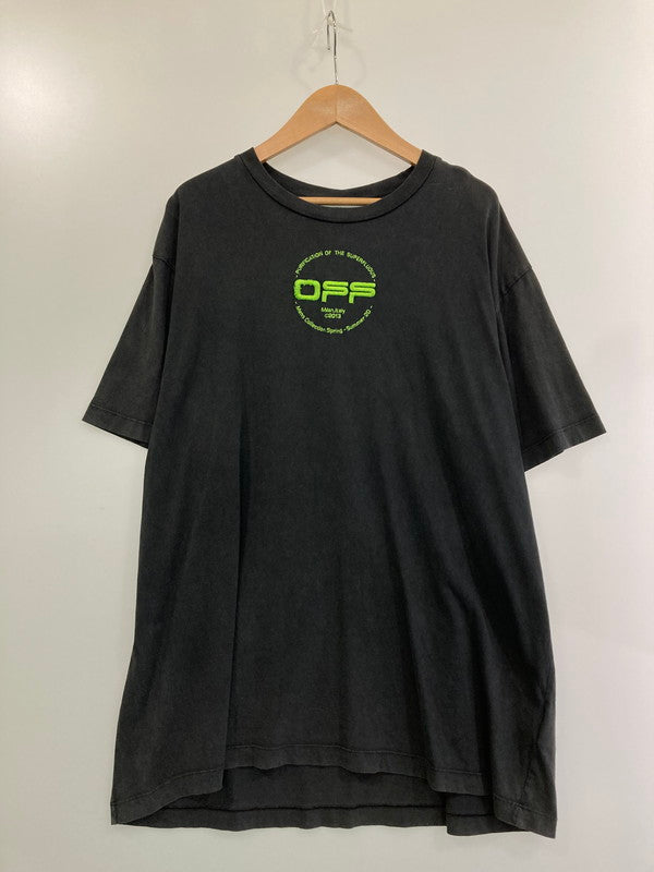 【中古品】【メンズ】 OFF-WHITE オフホワイト 20SS HAND LOGO S/S OVER T-SHIRT OMAA038R20185013 ハンド ロゴ ショートスリーブ オーバー Tシャツ 半袖Tシャツ トップス 142-240703-yn-21-min サイズ：M カラー：ダークグレー 万代Net店