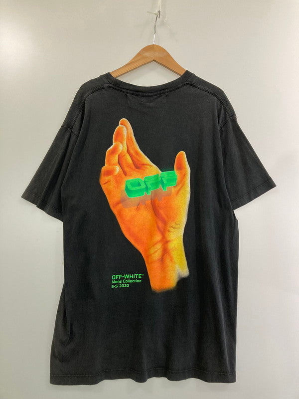 【中古品】【メンズ】 OFF-WHITE オフホワイト 20SS HAND LOGO S/S OVER T-SHIRT OMAA038R20185013 ハンド ロゴ ショートスリーブ オーバー Tシャツ 半袖Tシャツ トップス 142-240703-yn-21-min サイズ：M カラー：ダークグレー 万代Net店