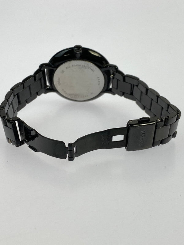 【中古品】【メンズ/レディース】 FOSSIL フォッシル THE MINIMALIST 3H PAIR BLACK STAINLESS-STEEL FS5514SET ペアウォッチ 腕時計 198-240705-yn-03-min カラー：ブラック 万代Net店