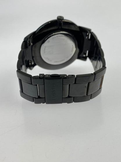 【中古品】【メンズ/レディース】 FOSSIL フォッシル THE MINIMALIST 3H PAIR BLACK STAINLESS-STEEL FS5514SET ペアウォッチ 腕時計 198-240705-yn-03-min カラー：ブラック 万代Net店