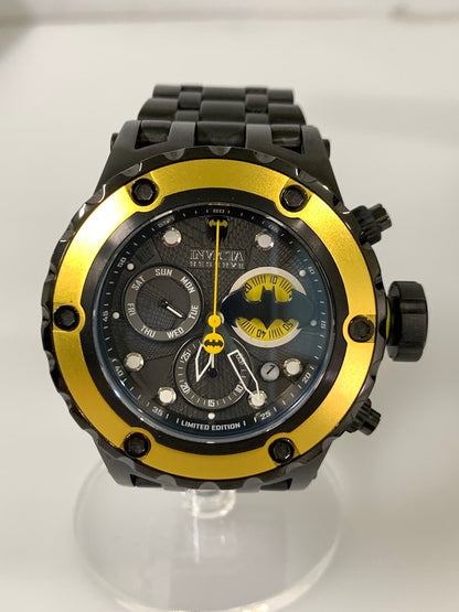 【中古品】【メンズ】  INVICTA インビクタ 27098 DC COMICS BATMAN LIMITED クロノグラフ クォーツ腕時計 198-240710-ks-10-min カラー：ブラック/ゴールド 万代Net店