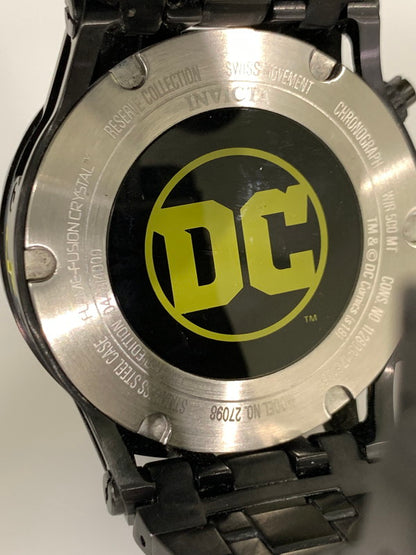 【中古品】【メンズ】  INVICTA インビクタ 27098 DC COMICS BATMAN LIMITED クロノグラフ クォーツ腕時計 198-240710-ks-10-min カラー：ブラック/ゴールド 万代Net店