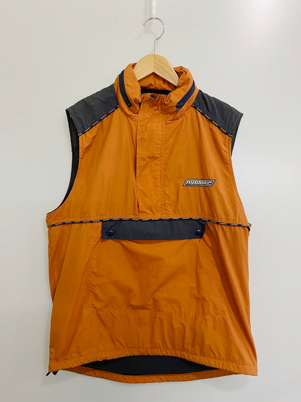 【中古品】【メンズ】 HYSTERIC GLAMOUR ヒステリックグラマー 90's HEAVYDUTYHOODED ANORAK NYLON VEST 2AV-9245 ナイロンベスト ライトアウター 140-240712-yn-02-min サイズ：FREE カラー：オレンジ 万代Net店