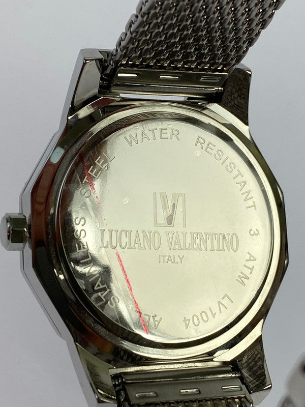 【中古品】【メンズ】 LUCIANO VALENTINO ルチアーノ・バレンチノ LV1004 クォーツ腕時計 197-240713-AS-9-min カラー：シルバー ブラック文字盤 万代Net店