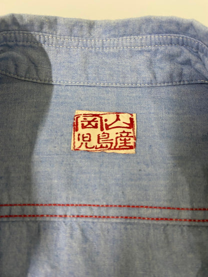 【中古】【メンズ】  KOJIMA GENES CHAMBRAY WORK SHIRT 児島ジーンズ シャンブレーワークシャツ 長袖シャツ トップス 145-240806-yn-07-min サイズ：M カラー：ライトブルー 万代Net店