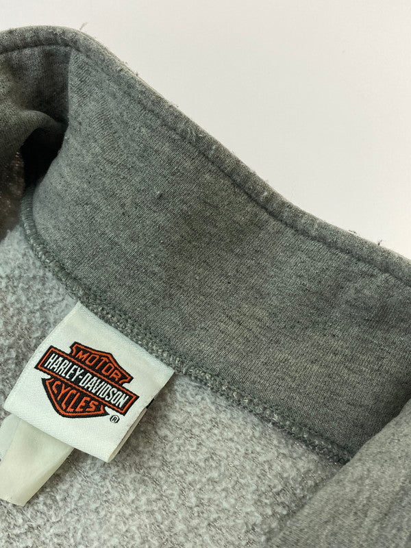 【中古品】【メンズ】  HARLEY DAVIDSON 90S HALF-ZIP SWERT PULLOVER ハーレーダビットソン ハーフジップ スウェット プルオーバー トップス 146-240711-yn-01-min カラー：グレー 万代Net店