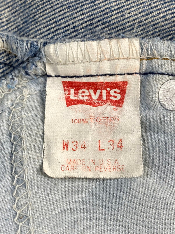 【中古品】【メンズ】 Levi's リーバイス USA製 585刻印 80S オレンジタブ スモールE ケミカルウォッシュ テーパード デニムパンツ  40550-0209 ボトムス 157-240711-jt-13-min サイズ：W34 L34 カラー：ライトインディゴ 万代Net店