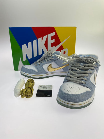 【中古品】【メンズ】 NIKE ナイキ SB×SEAN CLIVER DC9936-100 DUNK LOW PRO QSHOLIDAY SPECIAL ショーン クライヴァー ダンクロープロ スニーカー シューズ 靴 160-240711-me-2-min サイズ：28.0cm カラー：WHITE/METALLIC GOLD 万代Net店