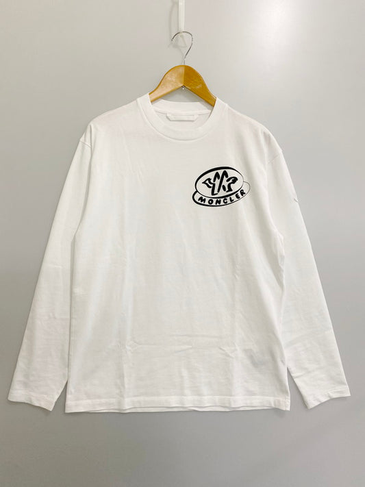 【中古美品】【メンズ】 MONCLER モンクレール 24SS L/S T-SHIRT J109118D00011 ロングスリーブTシャツ 長袖Tシャツ トップス 141-240712-yn-07-min サイズ：S カラー：ホワイト 万代Net店