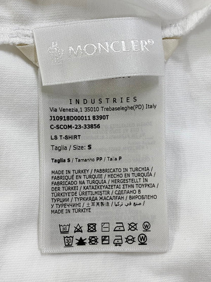 【中古美品】【メンズ】 MONCLER モンクレール 24SS L/S T-SHIRT J109118D00011 ロングスリーブTシャツ 長袖Tシャツ トップス 141-240712-yn-07-min サイズ：S カラー：ホワイト 万代Net店