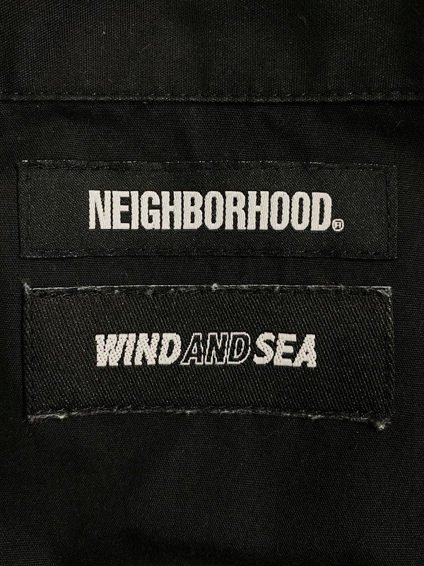 【中古品】【メンズ】  WIND AND SEA × NEIGHBORHOOD 22SS NHWDS WORK EC-SHIRT SSBLACK 221FRWSN-SHM01S ウィンダンシー ネイバーフッド ショートスリーブ ワークシャツ 半袖シャツ トップス 142-240712-yn-03-min サイズ：L カラー：ブラック 万代Net店