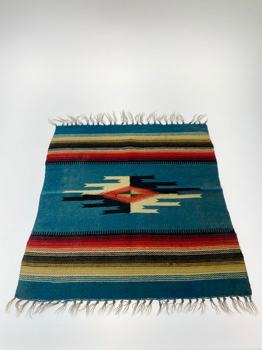 【中古品】【メンズ/レディース】  VINTAGE 30-40S NATIVE AMERICAN CHIMAYO RUG ヴィンテージ チマヨラグ 208-240712-jt-28-min サイズ：59 × 46 カラー：ブルー 万代Net店