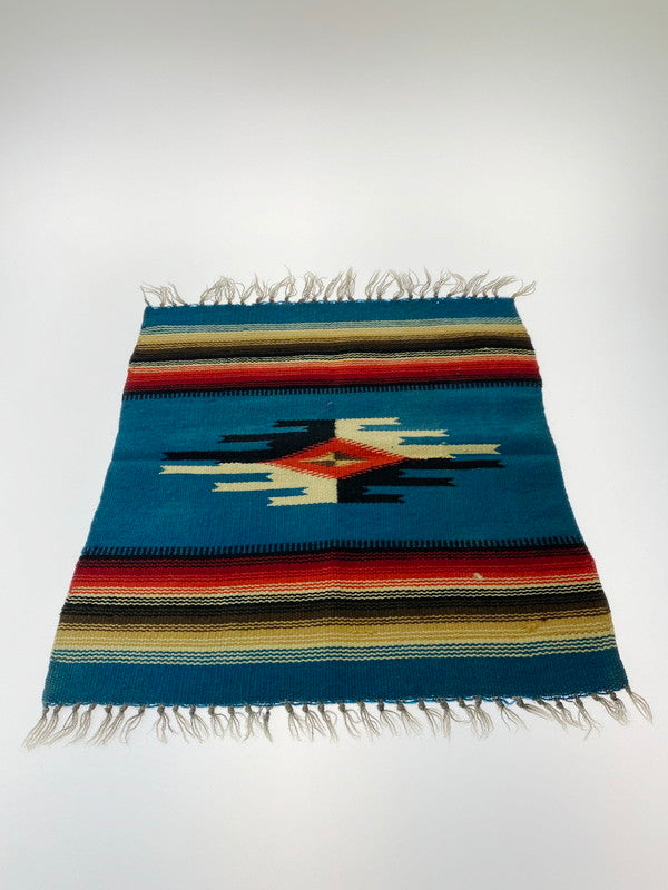 【中古品】【メンズ/レディース】  VINTAGE 30-40S NATIVE AMERICAN CHIMAYO RUG ヴィンテージ チマヨラグ 208-240712-jt-28-min サイズ：59 × 46 カラー：ブルー 万代Net店