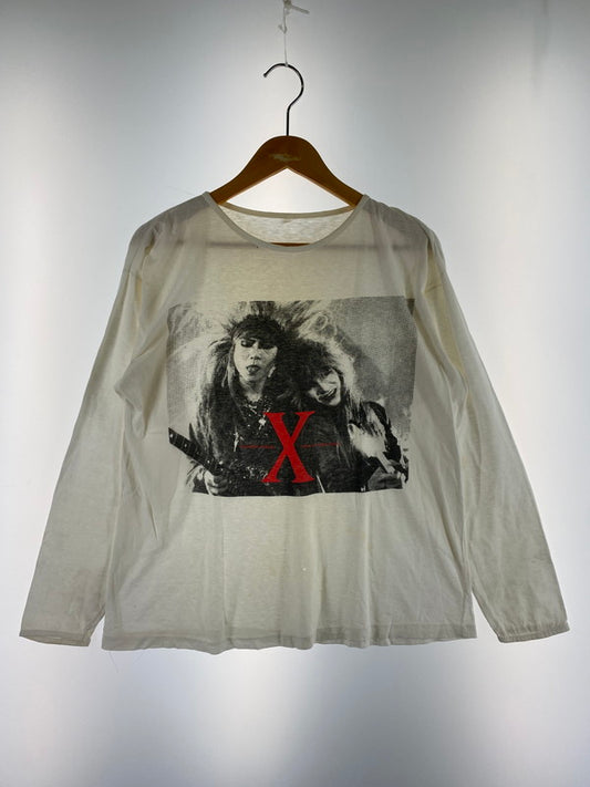 【中古品】【メンズ】  X JAPAN(X) エックスジャパン 80-90S HIDE＆TAIJIPSYCHEDELIC VIOLENCE CRIME OF VISUAL SHOCK TOURLONG SLEEVE T-SHIRT クルーネック 長袖 146-240713-AS-16-min カラー：ホワイト 万代Net店