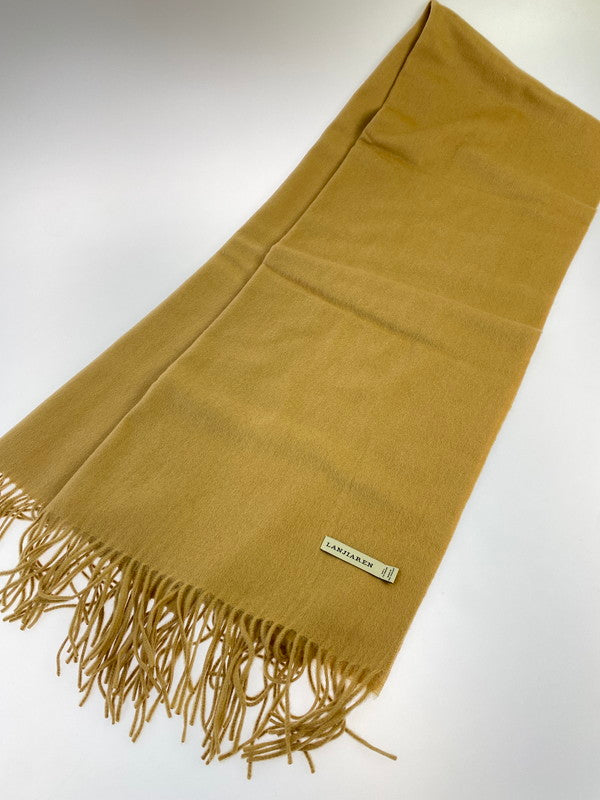 【中古品】【レディース】 LANJIAREN カシミア フリンジマフラー 187-240711-jt-21-min カラー：ベージュ系 万代Net店