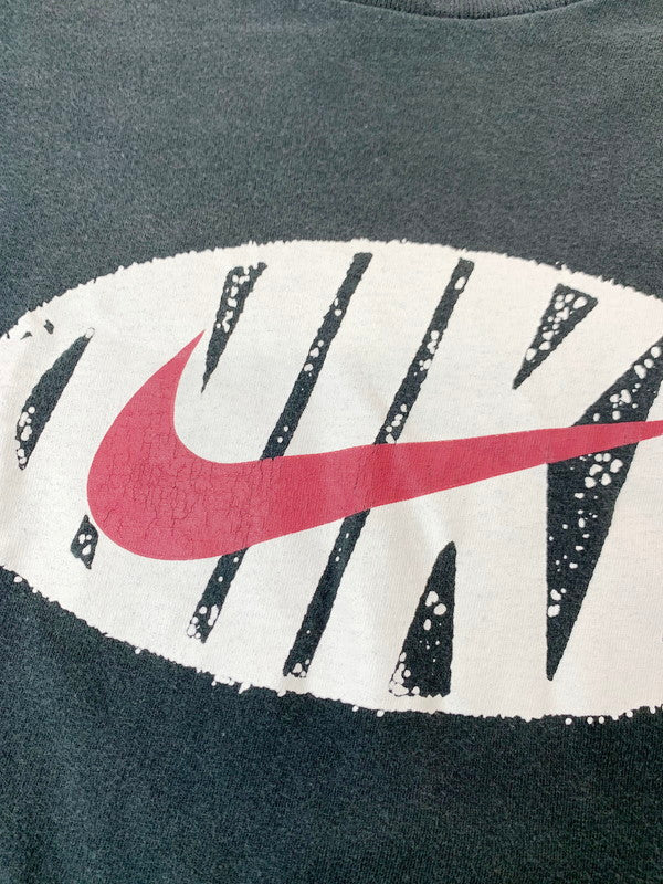 【中古品】【メンズ】 NIKE ナイキ 銀タグ 90S FRONT NIKE LOGO PRINTED T-SHIRT 90年代 フロントロゴプリントTシャツ トップス 146-240716-jt-01-min サイズ：M カラー：ブラック 万代Net店