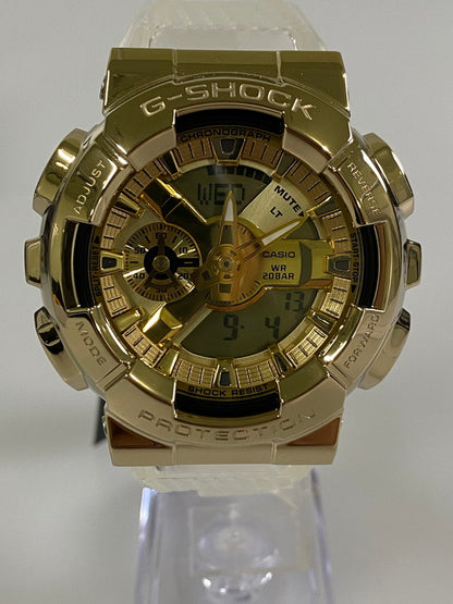 【中古美品】【メンズ】 CASIO カシオ G-SHOCK 110 SERIES ANALOG-DIGITAL GM-110SG-9ADR メタルカバード アナログ デジタル クォーツ腕時計 196-240904-yn-06-min カラー：ゴールド/クリア 万代Net店