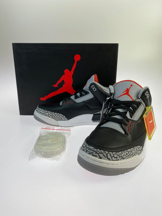 【中古美品】【メンズ】 NIKE ナイキ 854262-001 AIR JORDAN 3 RETRO OG エアジョーダン 3 レトロ スニーカー シューズ 靴 160-240718-me-12-min サイズ：28.5cm カラー：BLACK/FIRE RED-CEMENT GREY 万代Net店