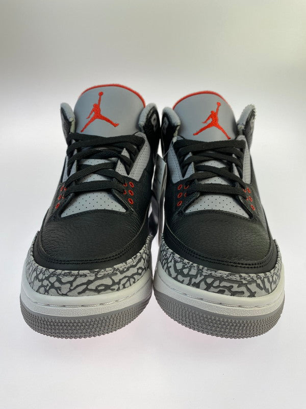 【中古美品】【メンズ】 NIKE ナイキ 854262-001 AIR JORDAN 3 RETRO OG エアジョーダン 3 レトロ スニーカー シューズ 靴 160-240718-me-12-min サイズ：28.5cm カラー：BLACK/FIRE RED-CEMENT GREY 万代Net店