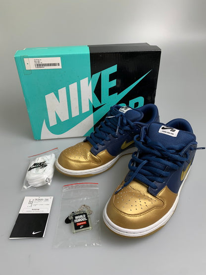 【中古品】【メンズ】 NIKE SB×SUPREME ナイキエスビー シュプリーム DUNK LOW OG QSMETALLIC GOLD NAVY メタリックゴールド ネイビー CK3480-700 メンズ スニーカー 靴 シューズ 160-260709-hu-11-min サイズ：28ｃｍ US10 カラー：METALLIC GOLD 万代Net店