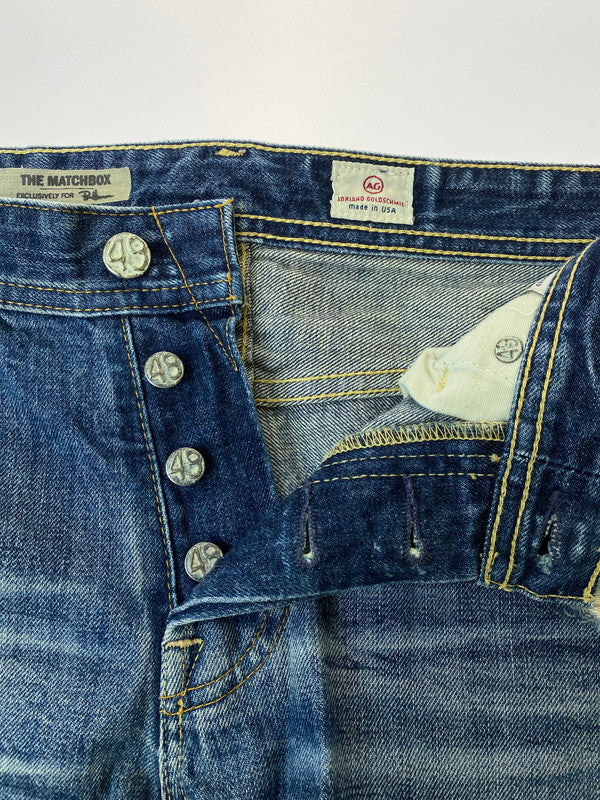 【中古品】【メンズ】 Ron Herman ロンハーマン AG64  THE MATCHBOX DAMAGED DENIM デニムパンツ ボトムス 152-240719-ks-20-min サイズ：W33 カラー：インディゴ 万代Net店