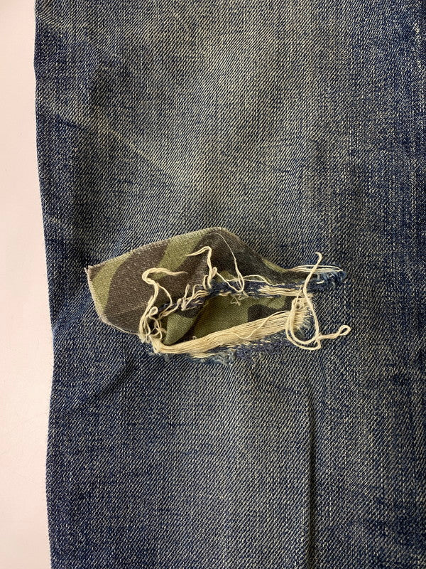 【中古品】【メンズ】 Ron Herman ロンハーマン AG64  THE MATCHBOX DAMAGED DENIM デニムパンツ ボトムス 152-240719-ks-20-min サイズ：W33 カラー：インディゴ 万代Net店