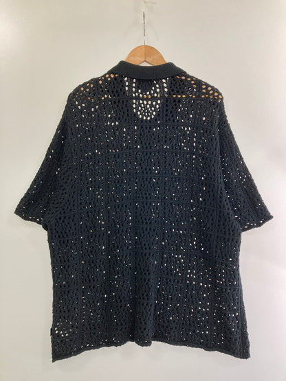 【中古品】【メンズ】 STUSSY ステューシー 22SS CROCHET SHIRT 117127 クロシェ シャツ 半袖シャツ トップス 142-240717-yn-12-min サイズ：XL カラー：ブラック 万代Net店