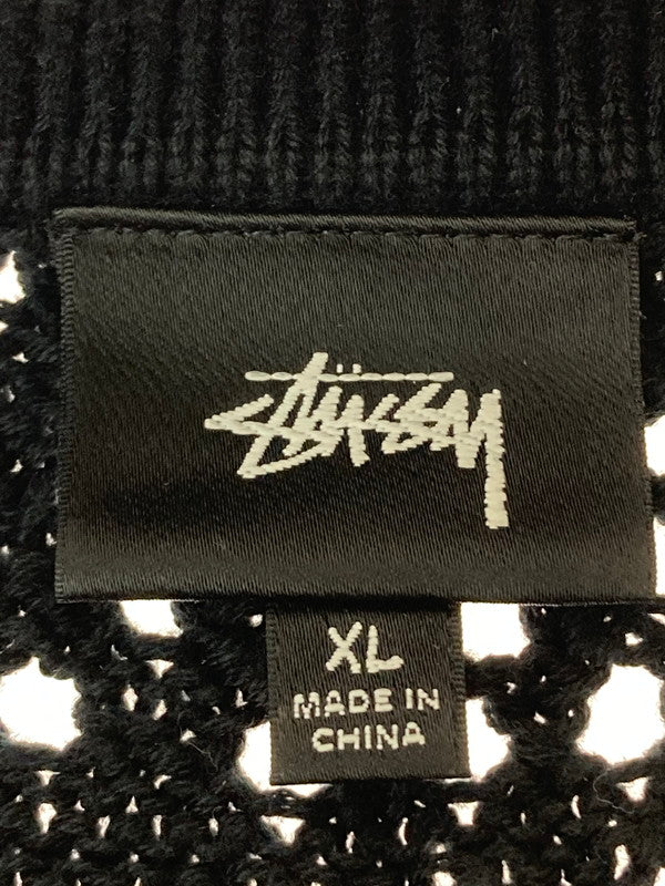 【中古品】【メンズ】 STUSSY ステューシー 22SS CROCHET SHIRT 117127 クロシェ シャツ 半袖シャツ トップス 142-240717-yn-12-min サイズ：XL カラー：ブラック 万代Net店