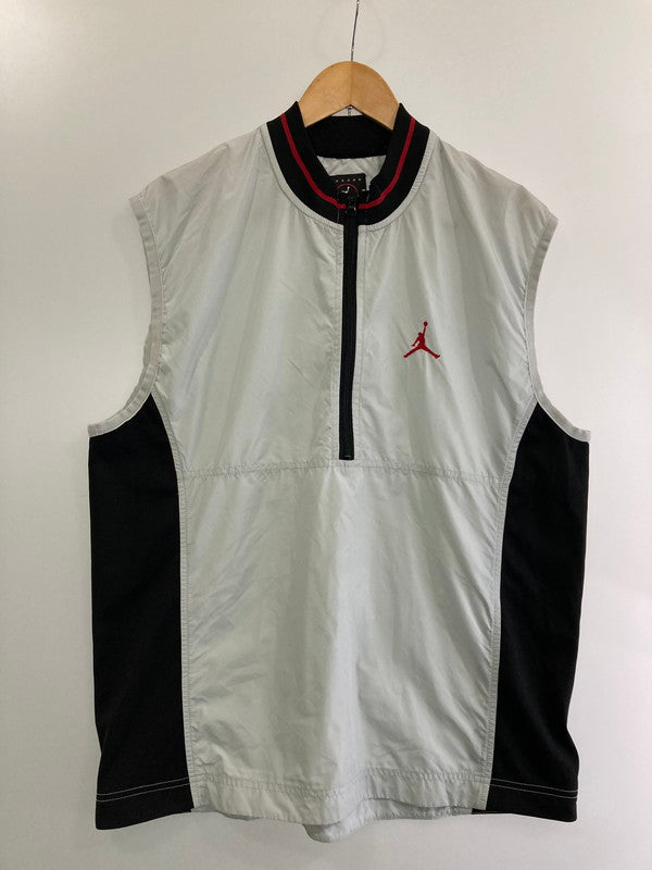 【中古品】【メンズ】  JORDAN BRAND HALF-ZIP NYLON VEST S8-RNS ジョーダンブランド ハーフジップ ナイロンベスト トップス 146-240718-yn-05-min サイズ：M カラー：グレー/ブラック 万代Net店