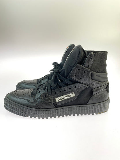 【中古品】【メンズ】 OFF-WHITE オフホワイト OFF COURT 3.0 OMIA065E18A420011000 オフコート ハイカットスニーカー 靴 162-240722-hi-03-min サイズ：42 カラー：ブラック 万代Net店